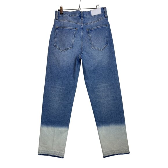 Rails The Atwater Slouchy Women's 27 Straight Jeans Dip Dye Blue/White Denim - Picture 6 of 10